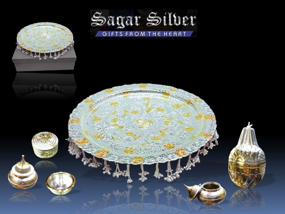 POOJA THALI SET( GOLD AND SILVER PLATED) uploaded by business on 2/27/2021