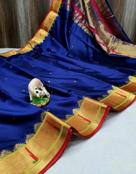 Pathani  cotton silk saree with blouse uploaded by business on 2/27/2021