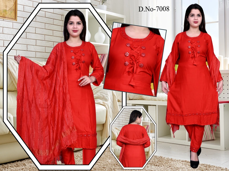 Nayra Cut Pant Set With Dupatta uploaded by RedKartB2B on 3/20/2023