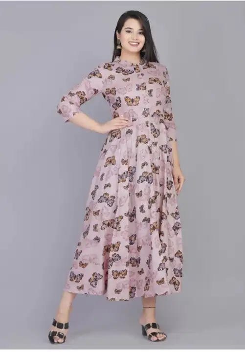 Women's Printed Full Long Gown Dress Kurti for Casual for Women and Girls - Pink uploaded by Manisukmi Fashion  on 3/20/2023