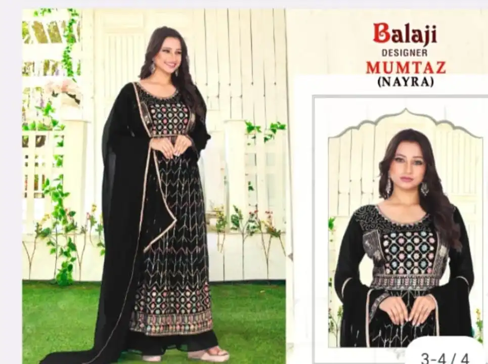 "
 Sr no.81132
 *Mumtaz Nayra Cut Balaji Designer Plazzo Style Suits*

Top : Blooming Georgette
Bott uploaded by Roza Fabrics on 3/20/2023