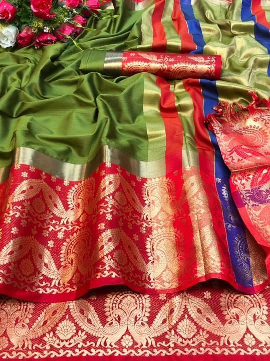 Cotton saree with blouse uploaded by business on 2/27/2021