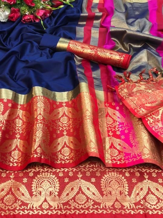 Cotton saree with blouse uploaded by business on 2/27/2021