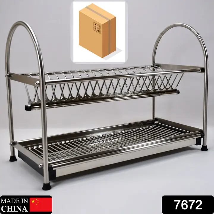 7672 Dish Rack Stainless Steel Rack 2layer Rack For Home & Kitchen Use uploaded by DeoDap on 3/20/2023