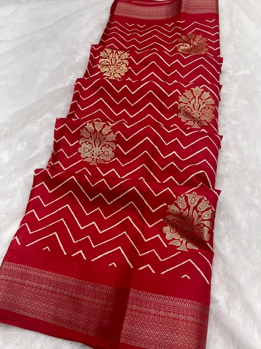 Dola silk foil print saree uploaded by Trupti Creation on 3/20/2023