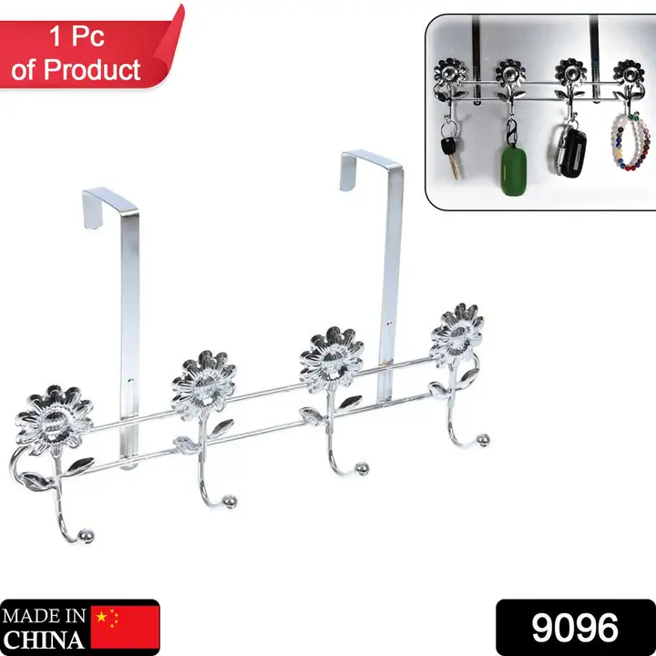 9096 Stainless Steel 4 Pin Wall/Door Mounted Cloth/key Holder Hook Rail, Key Holder. uploaded by DeoDap on 3/20/2023