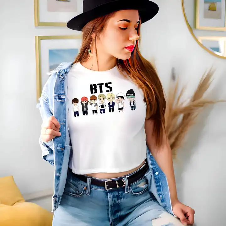 Printed croptop available in bulk  uploaded by T-shirt wale Chacha / TINT -VERITY OF COLORS on 3/20/2023