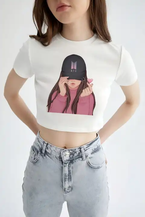 Prented crop tops available in bulk  uploaded by T-shirt wale Chacha / TINT -VERITY OF COLORS on 3/20/2023