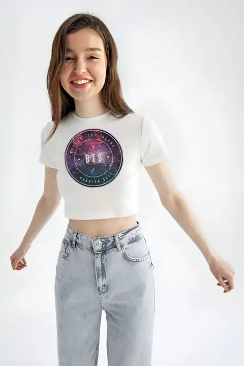 Prented crop top available in bulk  uploaded by T-shirt wale Chacha / TINT -VERITY OF COLORS on 3/20/2023