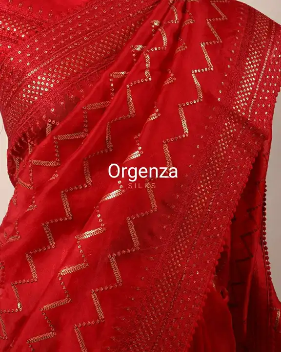 *New Arrival pure*
 *Organza Sarees*  


Pure n very soft organza high quality with  all over Sequen uploaded by Vishal trendz 1011 avadh textile market on 3/20/2023