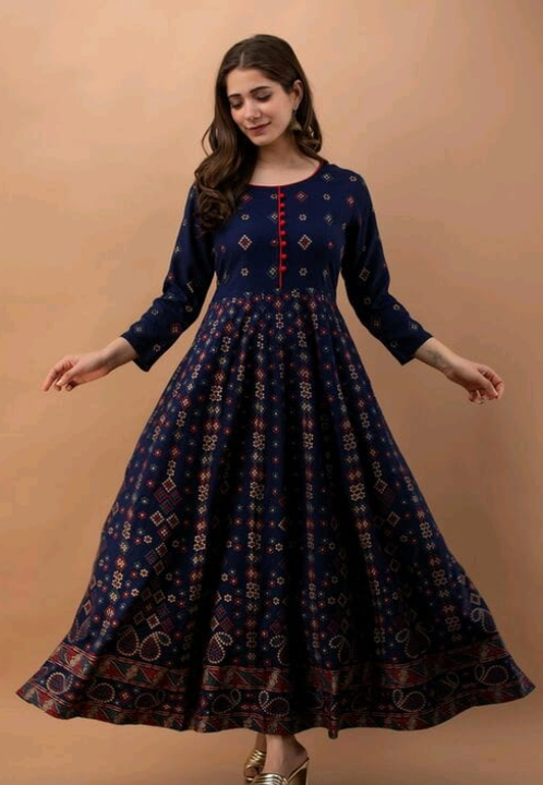 Post image Hey! Checkout my new product called
Women's Printed Full Long Gown Dress Kurti for Casual for Women and Girls - Blue.