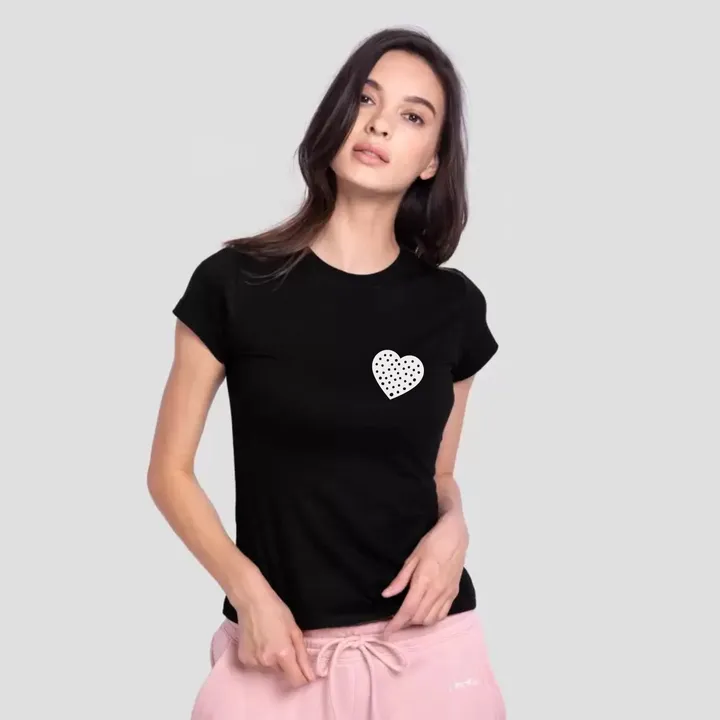 Women's t-shirt with unique design with best price cotton bland tshirt for women black colour tshirt uploaded by A.R Fashion? on 3/20/2023