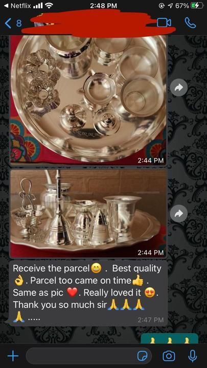 Silver plated puja Thali uploaded by business on 2/27/2021