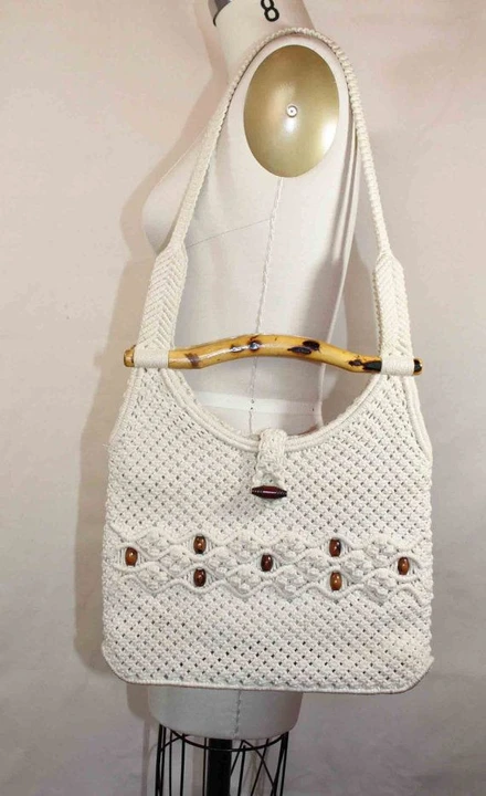 One of the best macrame handicraft hand solder beg Best quality Handmade Macrame Sling Bags for Girl uploaded by KK INTERNATIONAL on 3/20/2023