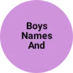 Business logo of Boys names and kapde
