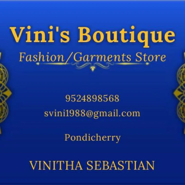 Visiting card store images of Vini's boutique