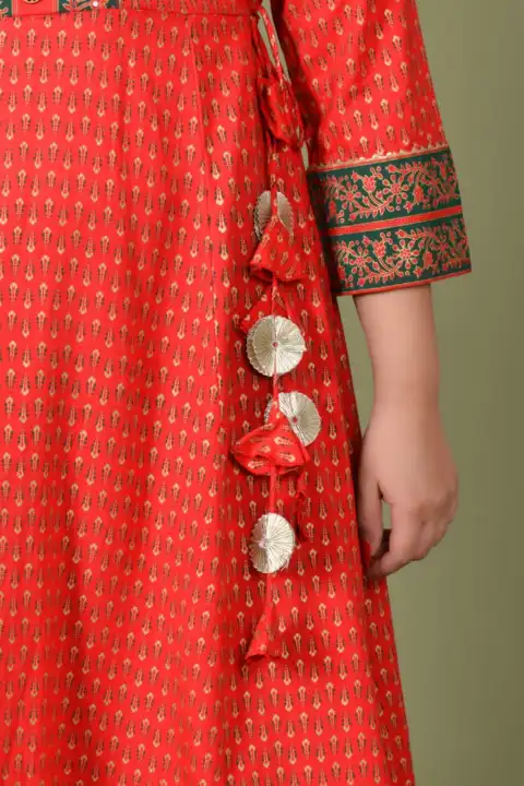 Women's Printed Long Gown Dress Kurti for Casual for Women and Girls - Red uploaded by Manisukmi Fashion  on 3/20/2023