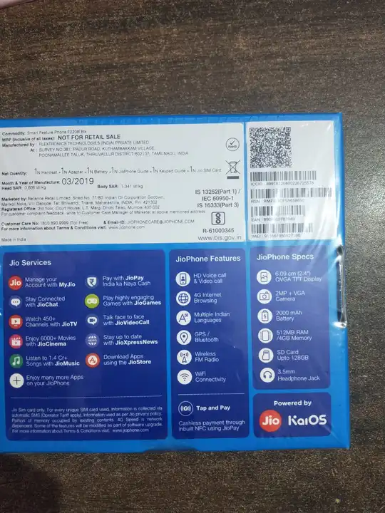 Jio Keypad phone- Fresh Box pack, 1 year service center warranty  uploaded by RAZAVI MOBILE AND ACCESSORIES on 3/20/2023