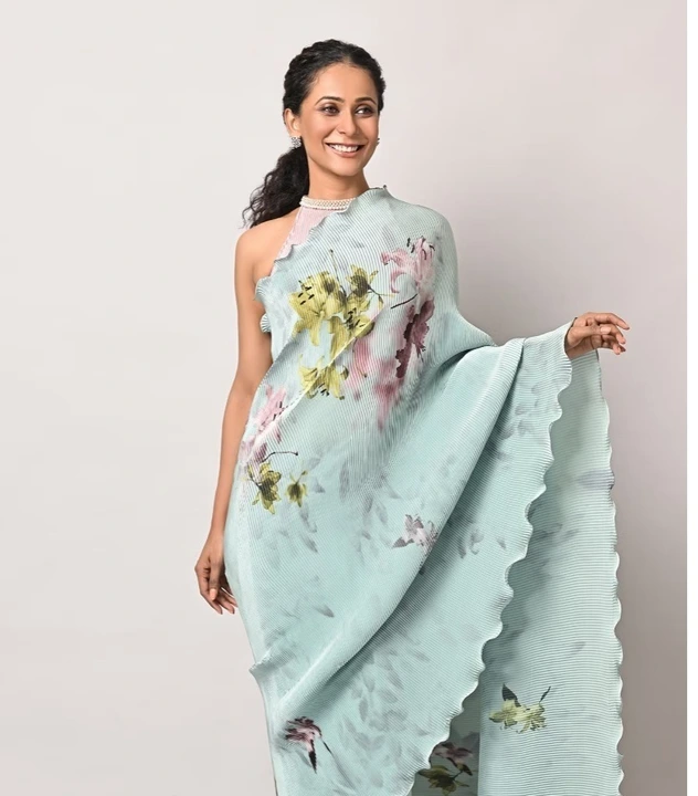 Heavy Chinnon Plating Saree  uploaded by L & S GOODS CO on 3/20/2023