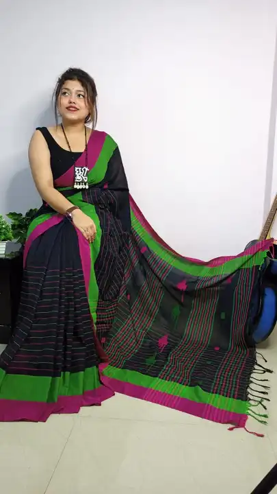 Khadi cotton saree with blouse pieces  uploaded by Sujata saree cantre on 3/20/2023