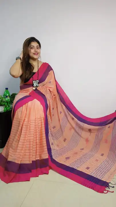 Handloom khadi cotton saree with blouse pieces  uploaded by Sujata saree cantre on 3/20/2023