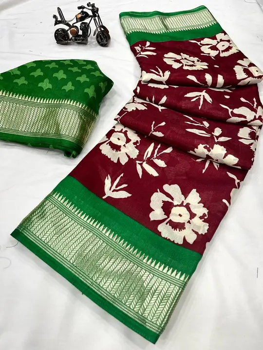 Binny crep silk saree
With viscos boder
Patola desine

Running blouse 
Book your oder now

Rate 650/ uploaded by Divya Fashion on 3/20/2023