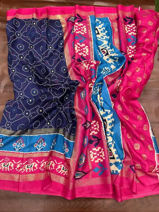 NEW HIT DESIGN* 

*Catlog :- BHADNI..*
Good Quality Dola Silk Saree with foil Print all over Saree.. uploaded by business on 3/20/2023