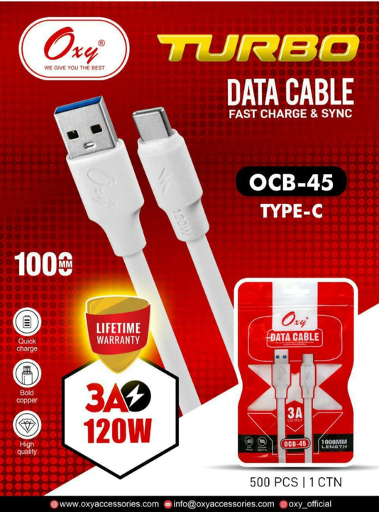Post image 3A&amp;120w fast charging cable and Life time garranty