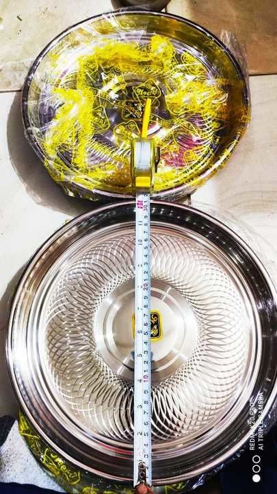 Steel thali big size 47₹/pcs. uploaded by Home&kitchan and toys house on 2/27/2021