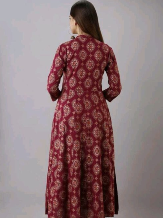 Women's Printed Full Long Gown Dress Kurti for Casual for Women and Girls - Red uploaded by Manisukmi Fashion  on 3/21/2023