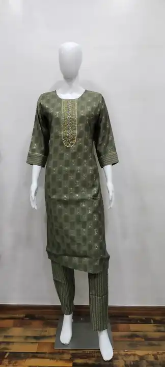 Chanderi silk with astar h.work pair uploaded by Kurti King on 3/21/2023
