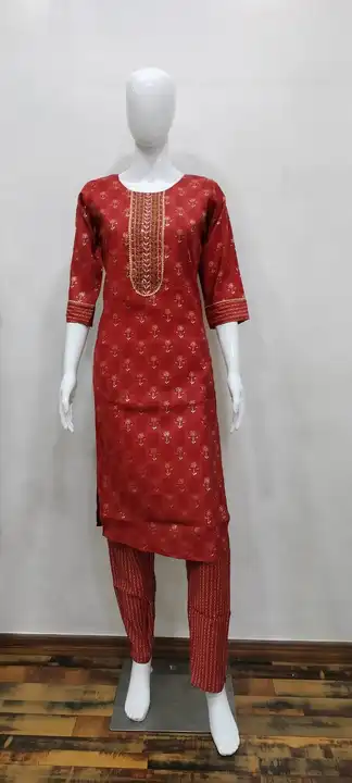 Chanderi silk with astar h.work pair uploaded by Kurti King on 3/21/2023