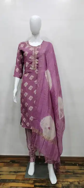 Chanderi dupatta h.work with astar uploaded by Kurti King on 3/21/2023