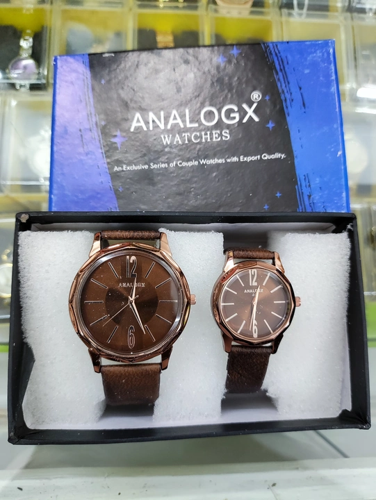 Analogx leather couple watch best quality made in india  uploaded by Prathana watch on 3/21/2023