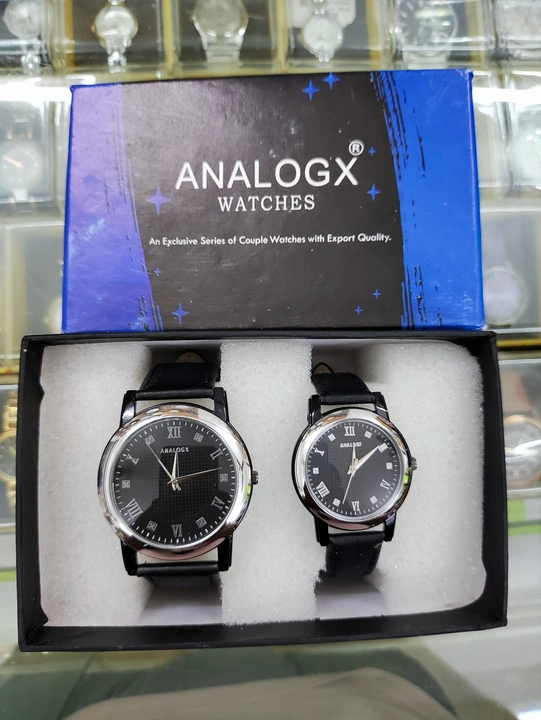 Analogx leather couple watch best quality made in india  uploaded by business on 3/21/2023