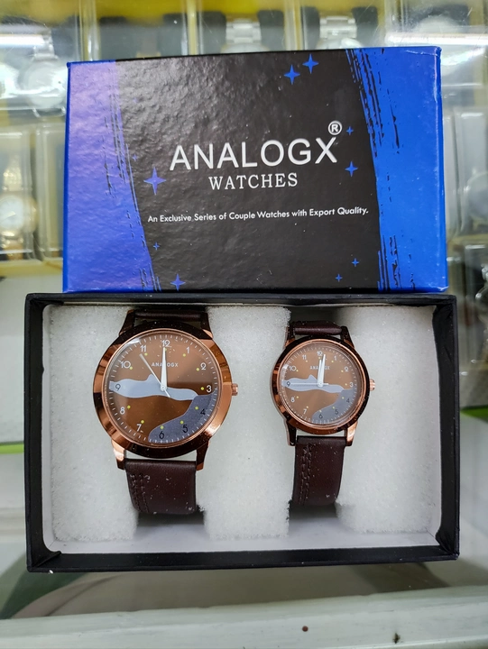 Analogx leather couple watch best quality made in india  uploaded by Prathana watch on 3/21/2023