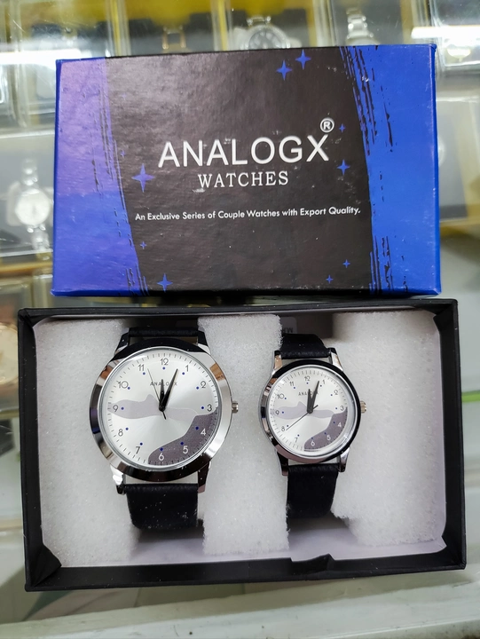 Analogx leather couple watch best quality made in india  uploaded by business on 3/21/2023