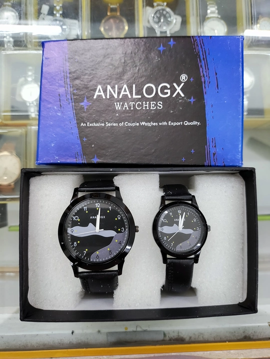 Analogx leather couple watch best quality made in india  uploaded by business on 3/21/2023