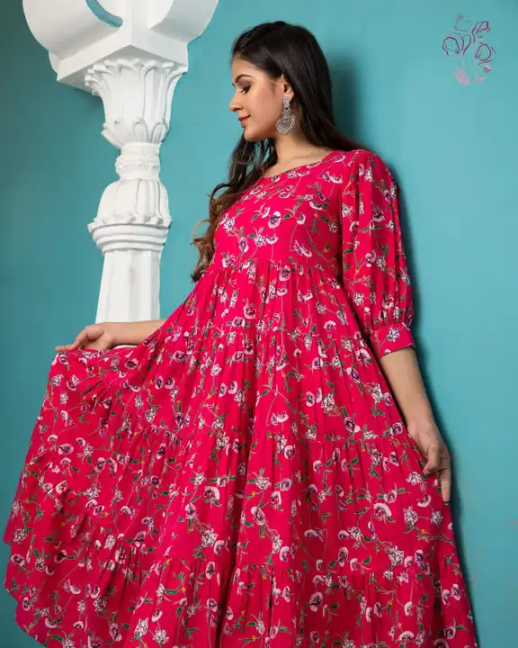 Cotton printed flared anarkali kurti  uploaded by Ach Kurtis on 3/21/2023