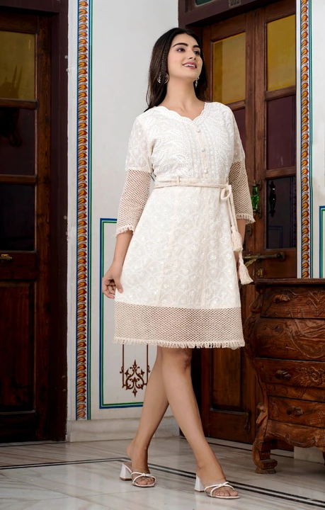 Women embroidered chiken embroidered dress uploaded by Aleexa Outlet on 3/21/2023