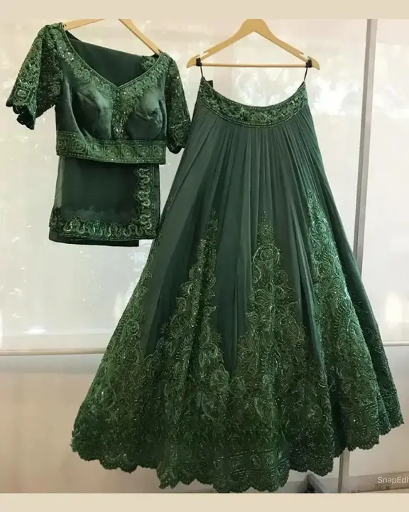 Green Colour Designer Partywear Embroidered Work Bridesmaid Lehengas  uploaded by Ashokawholesellarfashionstore on 3/21/2023