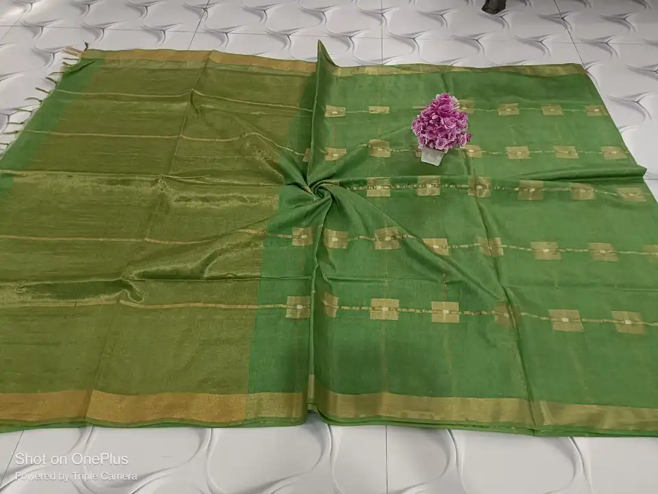 Tusser staple designer silk sarees uploaded by business on 3/21/2023