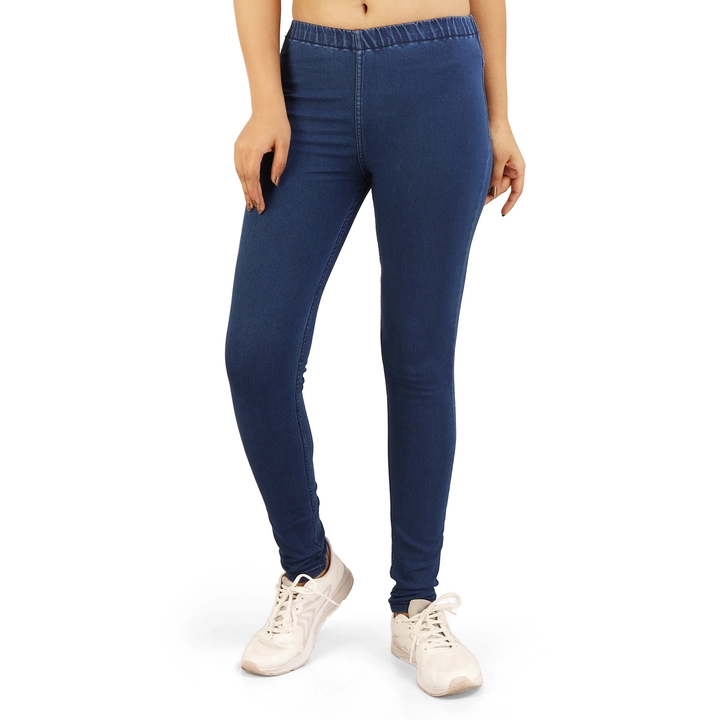 Product image with price: Rs. 295, ID: women-denim-elasticated-jeggings-96592db1