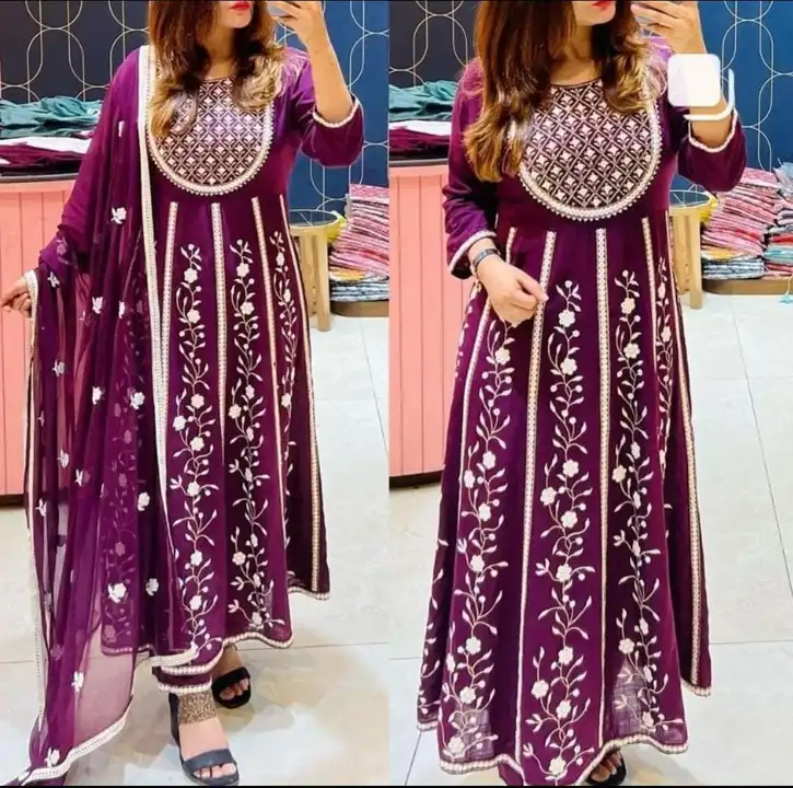 Post image ❤️❤️❤️❤️❤️
NEW LAUNCH
COTTON SUPER DIEING
SUPERB QUALITY 💕💕
ANARKALI KURTI PANT AND DUPATTA ❤️❤️❤️
SUPERB QUALITY MALMAL DUPATTA
6 KALI WITH FULL EMBROIDERY WORK ON KURTI PANT AND DUPATTA ❤️💖💞💞💞
SIZES M TO XXXL
SUERB QUALITY FRONT MIRROR EMBROIDERY YOKE AND MIRROR 
LACE WORK ON DUPATTA AND KUTTI.
PRICE 1149+$/_