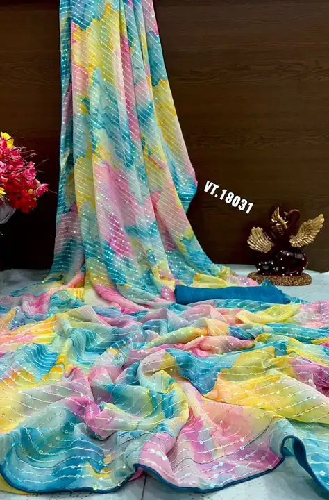 SUPERHIT PRINT WITH SEQUENCE SAREE COLLECTION 

*👇DETAILS 👇*


*SAREE FABRIC :* Heavy Georgette wi uploaded by Vishal trendz 1011 avadh textile market on 3/21/2023