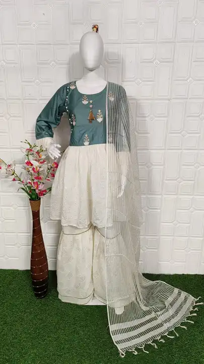 FANCY TUNIC FROCK SARARA WITH DUPATTA SET uploaded by Swastik creation on 3/21/2023