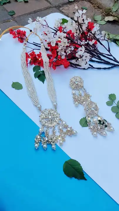Kundan long necklace set  uploaded by Sb designs on 3/21/2023