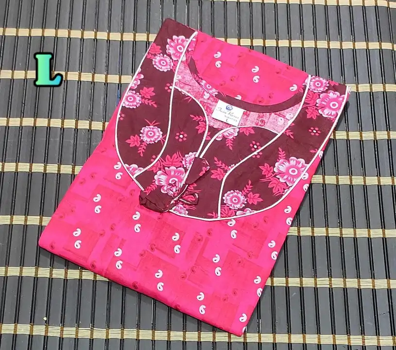 L size cotton nighties with overlock and side pocket   uploaded by Benzz online on 3/21/2023