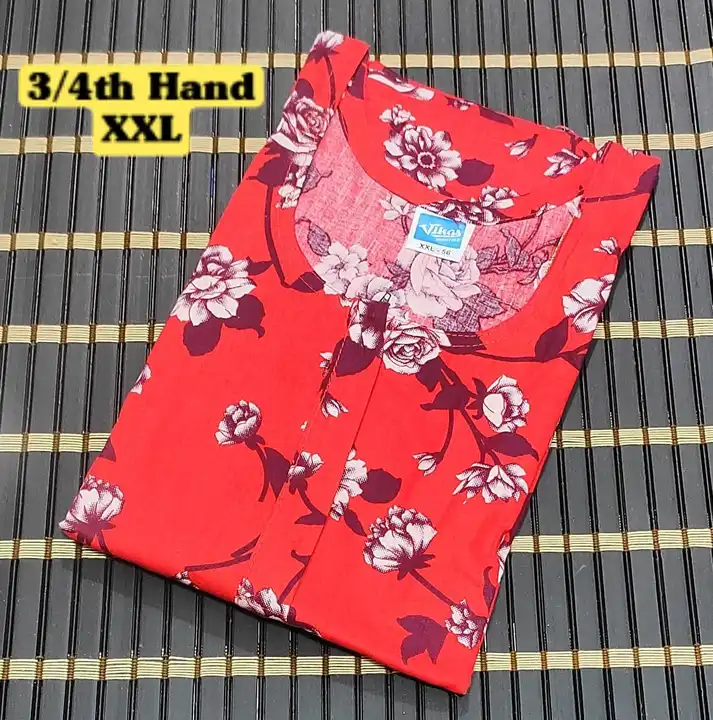 3/4 hand cotton nighties size -xxl uploaded by business on 3/21/2023