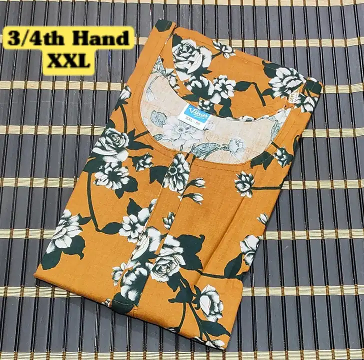 3/4 hand cotton nighties size - XXL  uploaded by Benzz online on 3/21/2023